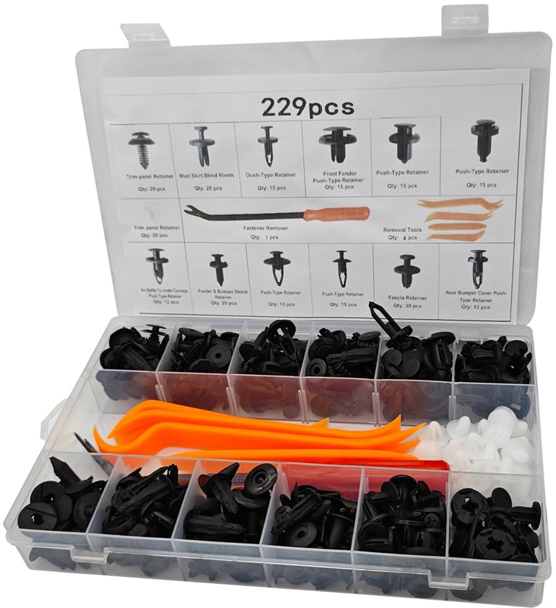 Car Fixing Clips Set 229pcs - Kunststof - Duurzaam - Ideaal voor autoonderdelen - SnelShoppen