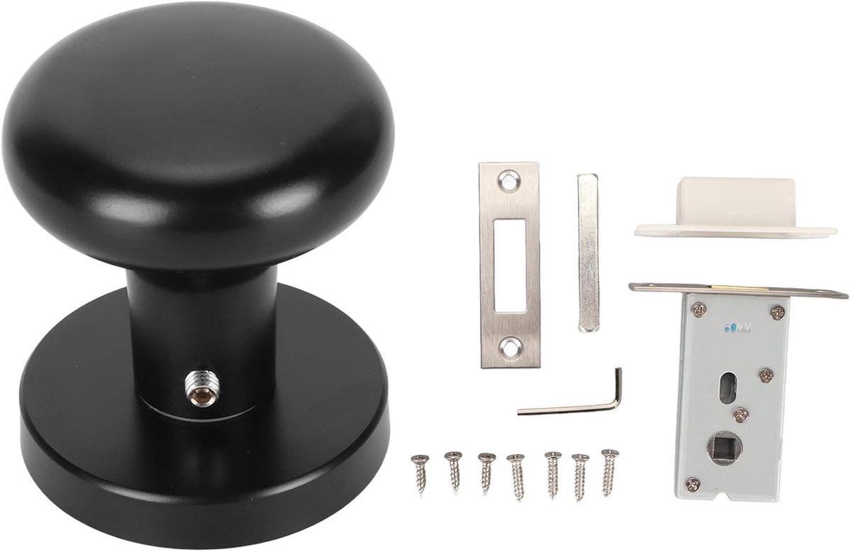 Dailygoods- Deurslot met Vergrendeling - Deurknop - Zinklegering - Rond Handvat - Verstelbare Installatie - Schokbestendig Slot - Deurklink