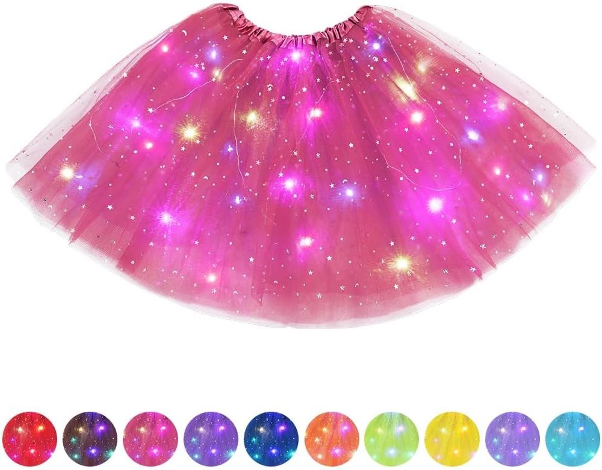 Tutu rok met LED verlichting, tulle tutu voor volwassenen, balletdans outfit, feestelijke kostuums voor Halloween en carnaval, elegante dansmode voor dames