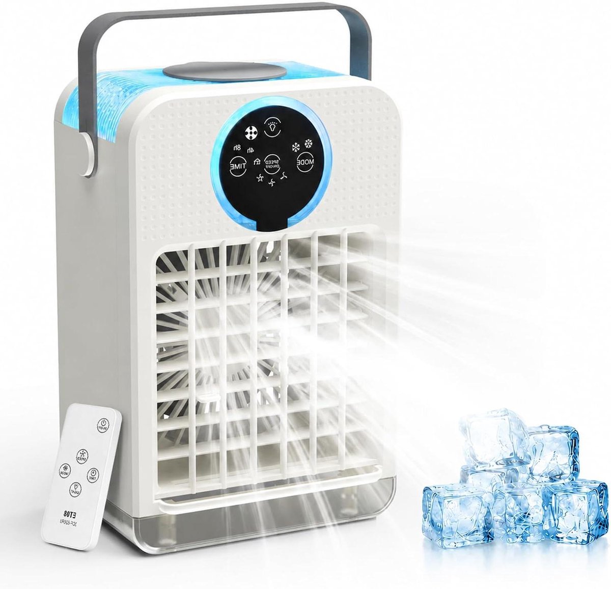 Luchtkoeler Verdamper - Mini Airco - Persoonlijke Verkoeling - 3-in-1 Functie - 700ML Tank - Wit