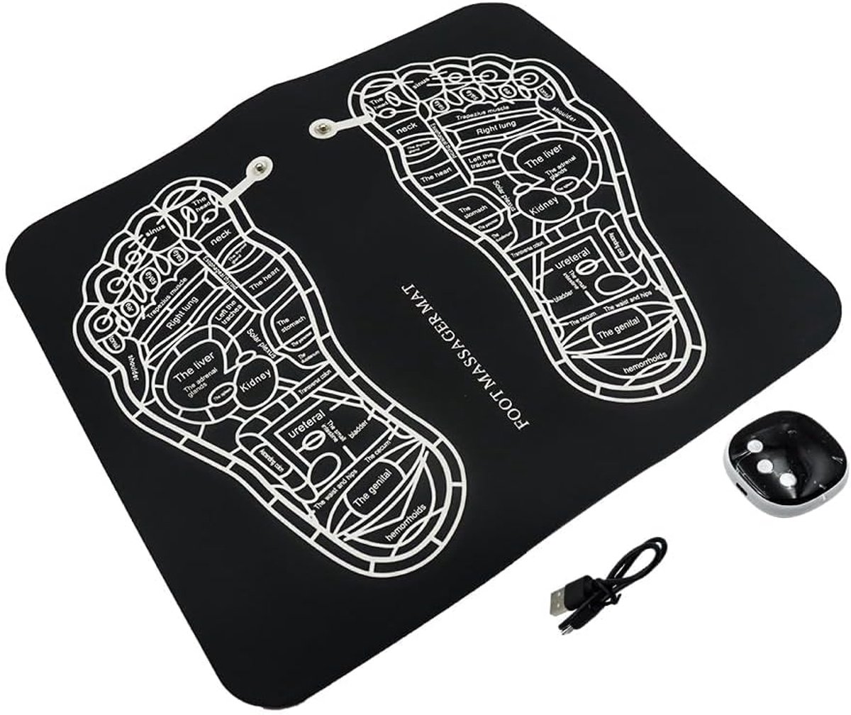 SnelShoppen - Elektrische Voetmassager - Draagbare Spierstimulator - USB Voetmassage met 19 Intensiteitsniveaus en 8 Trilmodes - Ontspanning voor Voet