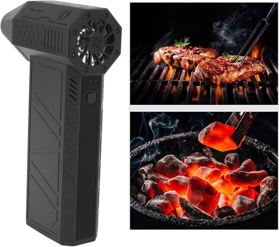 Mini Jet Blower - Handventilator Turbo - Buitenactiviteiten - Borstelloze Motor - 18 x 13 x 5 cm - Zwart van MINI — afbeelding 5