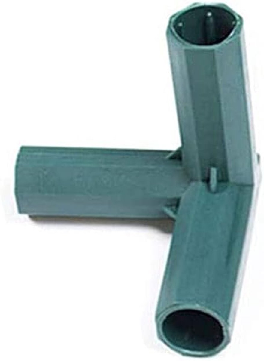 3 weg 16mm zware PVC fitting - groene koppelstukken - ideaal voor kasconstructies en meubels - ShopVlot