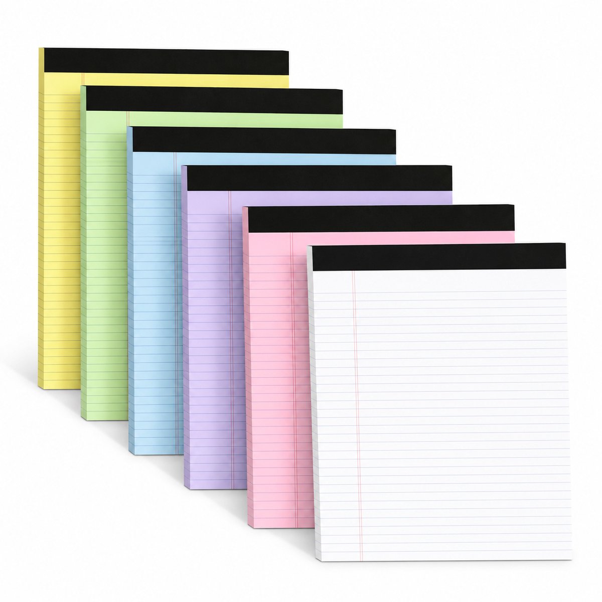 VHV Notitieblok - Legal Pad 30 Vel - Gelijnd Papier 30 x 22,5 cm - Meerkleurig - Voor School, Kantoor en Studie