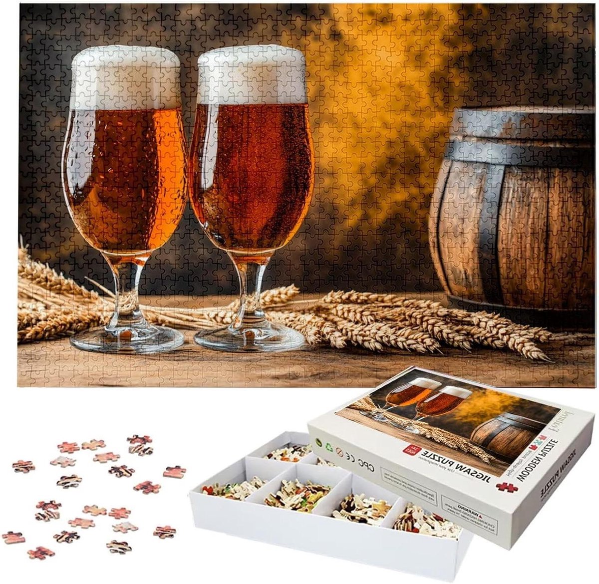 Puzzel 5000 stukjes - Volwassen Puzzel Bier - Ontspanning Thuis - Houten Puzzelstukjes - 156x105cm - Meerdere Kleuren