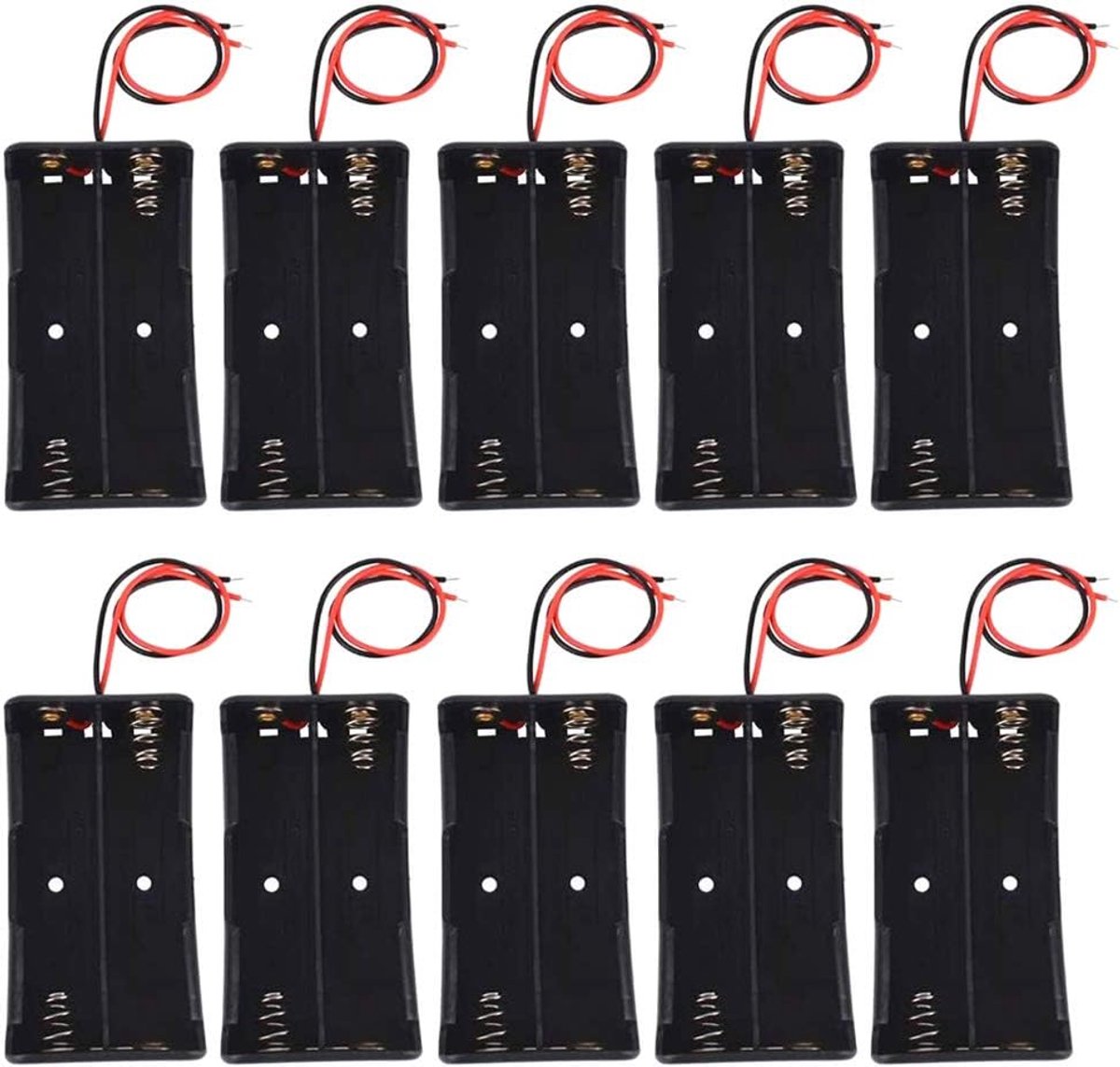 Batterij Houders - Opslag Box - Elektronica Projecten - Met Draad - 10 Stuks - Zwart