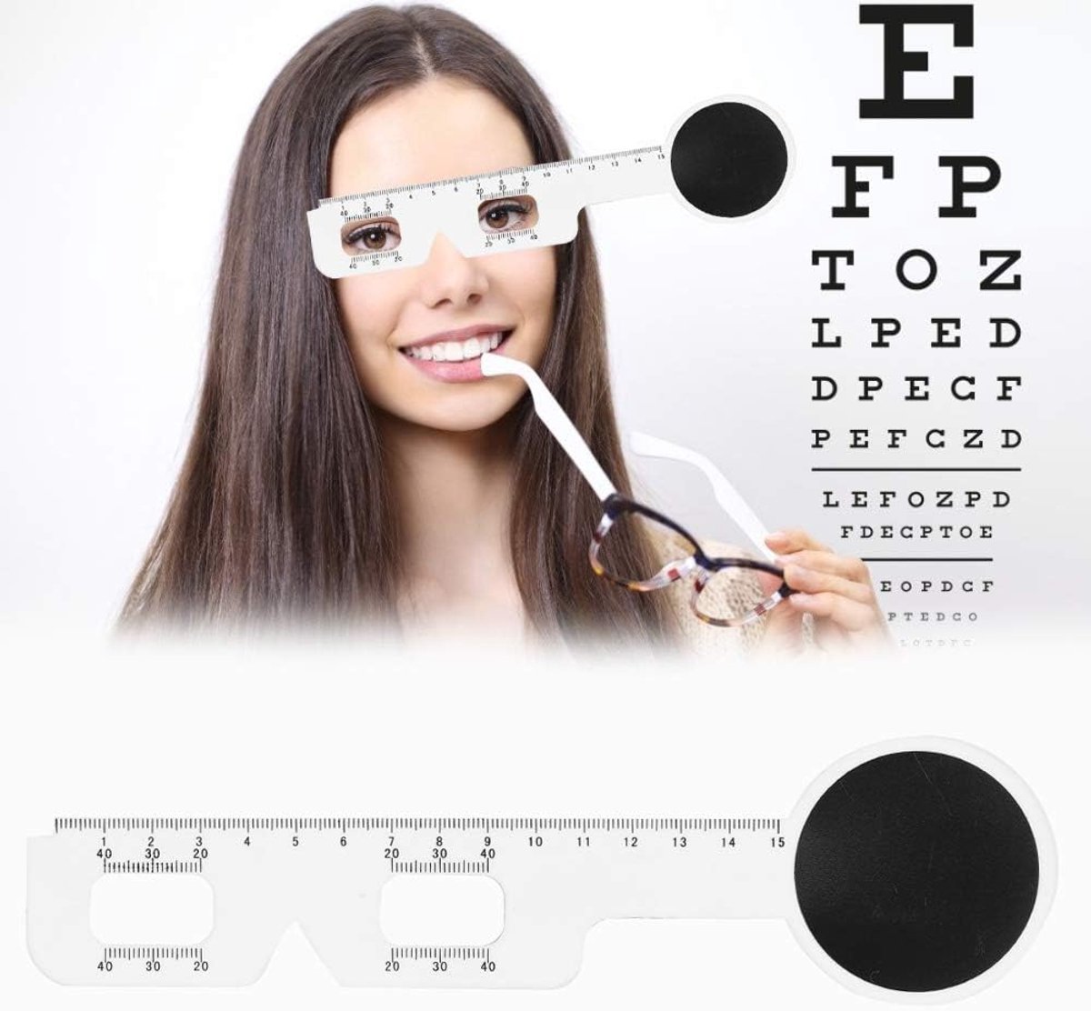 SnelShoppen - Set van 10 Pupilafstandmeter, Plastic Optische PD Meter, Oogmeetgereedschap, Multifunctionele Oogmetingen, Brilaccessoire, Duidelijke Ka