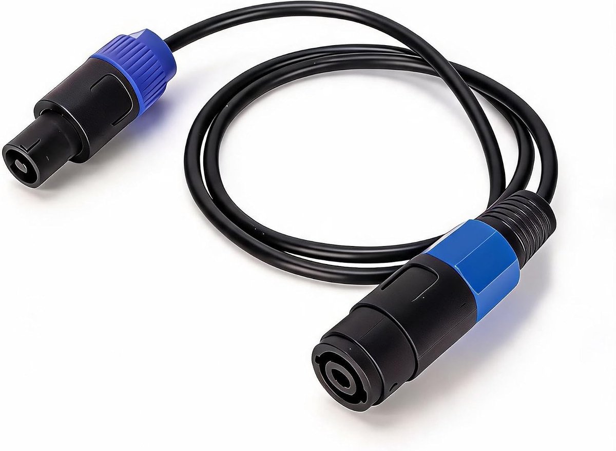 SnelShoppen - Speakon Kabel 4 Kern 1m - Speakon Mannelijk naar Speakon Vrouwelijk Leiding Kabel voor Podium Displays, Kamer Speakers, Subwoofers en Me