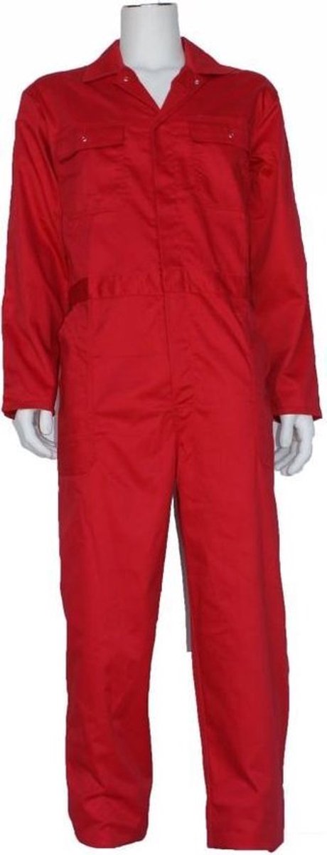 Overall polyester/katoen rood maat 59
