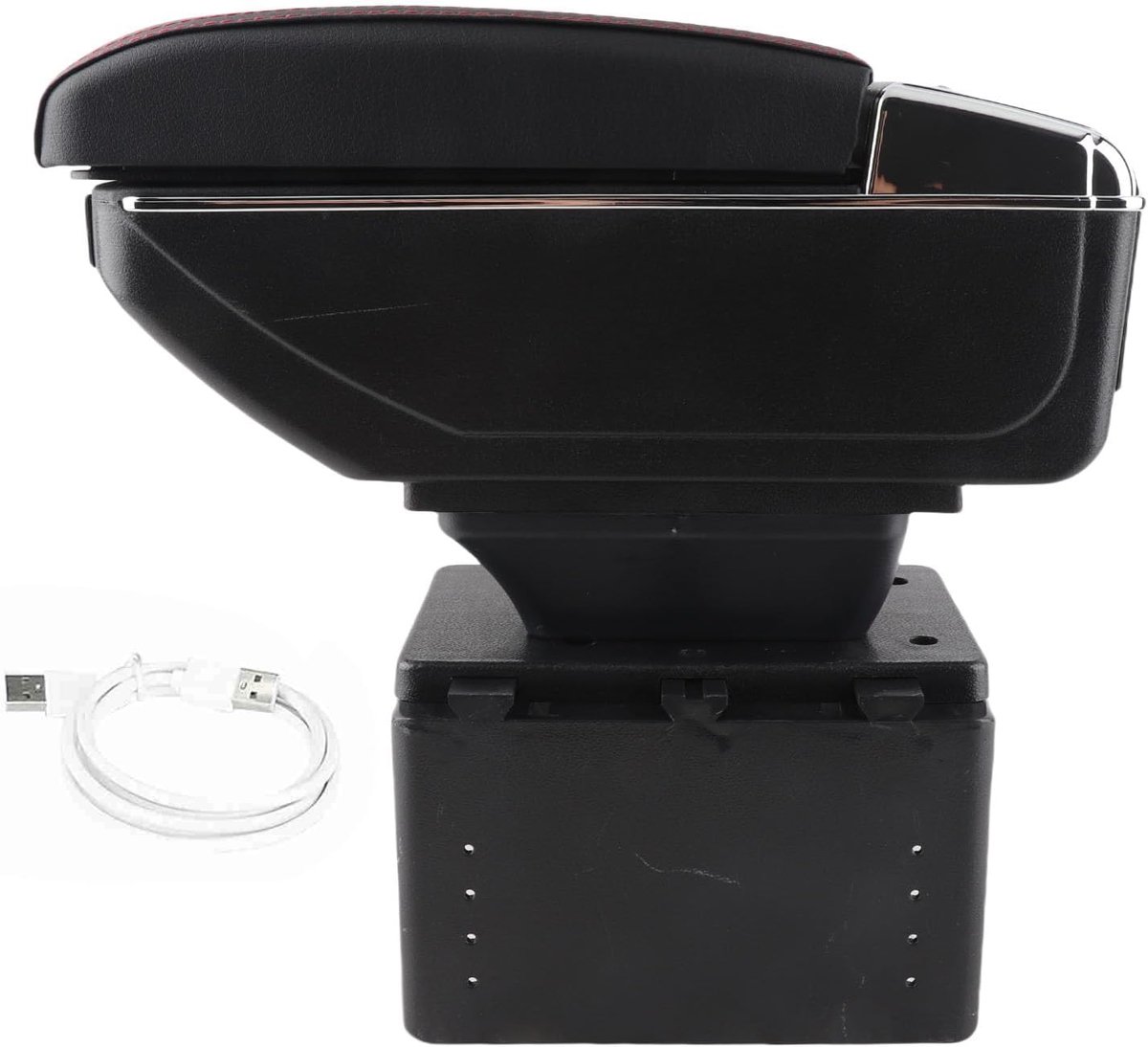 SnelShoppen - Verstelbare Universele Auto Middenconsole Armsteun Box met USB Interface - Ruime Opbergruimte voor Organisatie van Kleine Spullen
