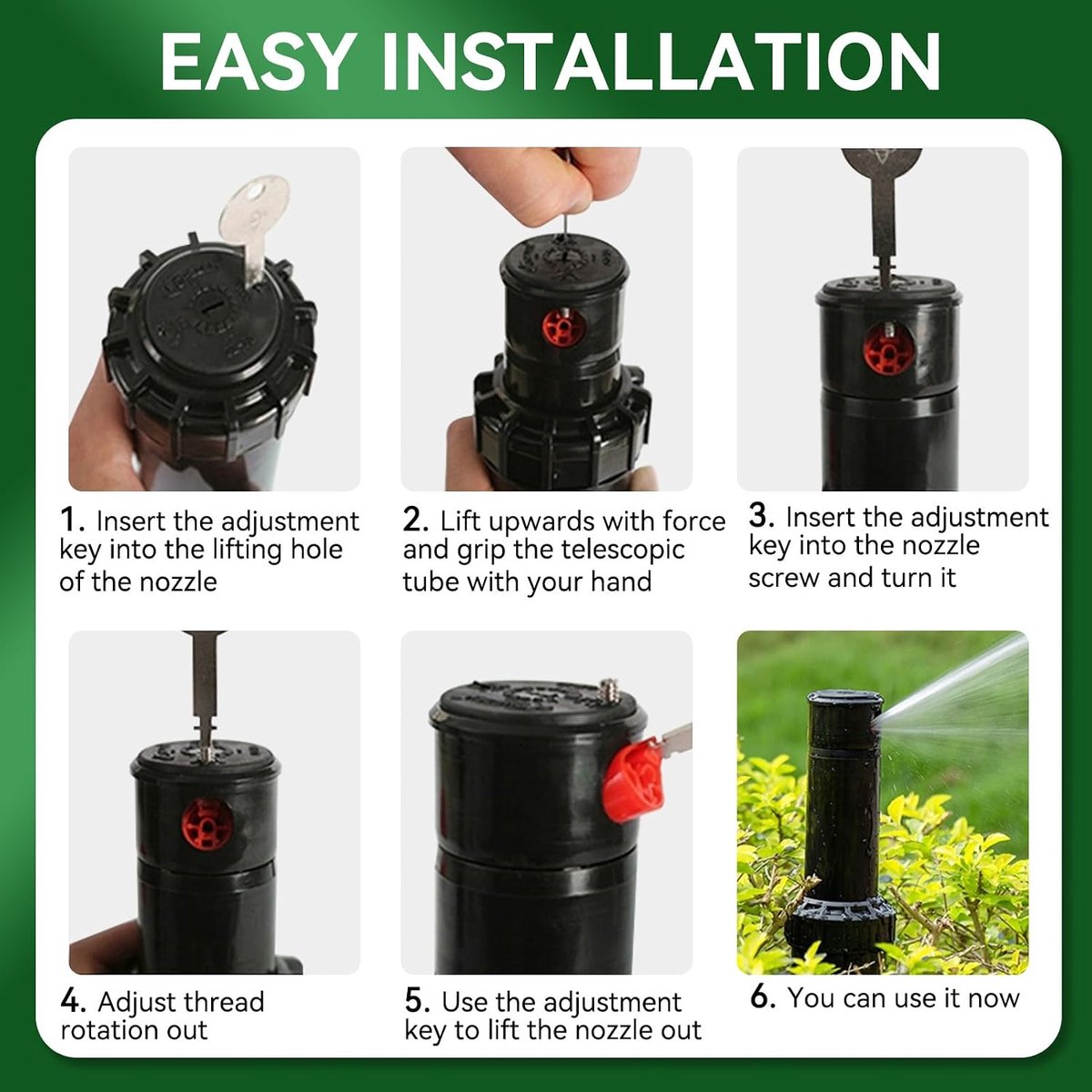 Sprinkler voor tuin en gazon DN20 - Rotatie nozzle - Telecopsiche tuinirrigatie - Efficiënte waterverdeling - ShopVlot
