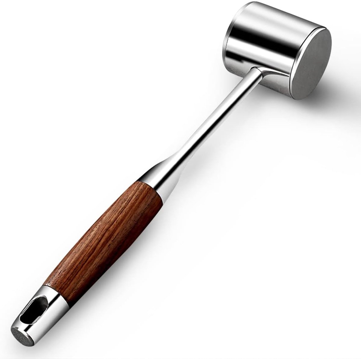 SnelShoppen - Professionele Vleesvermaler Hamer, RVS, Zware Dubbelzijdige Vlees Tenderizer Hammer met Antislip Houten Handvat, Keuken Gereedschap, Vaa