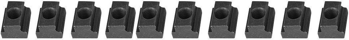 SnelShoppen - 10 Stuks T-Slot Moeren T-Nut M8/M10/M12 Draad Optioneel Hoogwaardige Koolstofstaal Zwart Oxide Afwerking Voor Klampen en Bevestigen