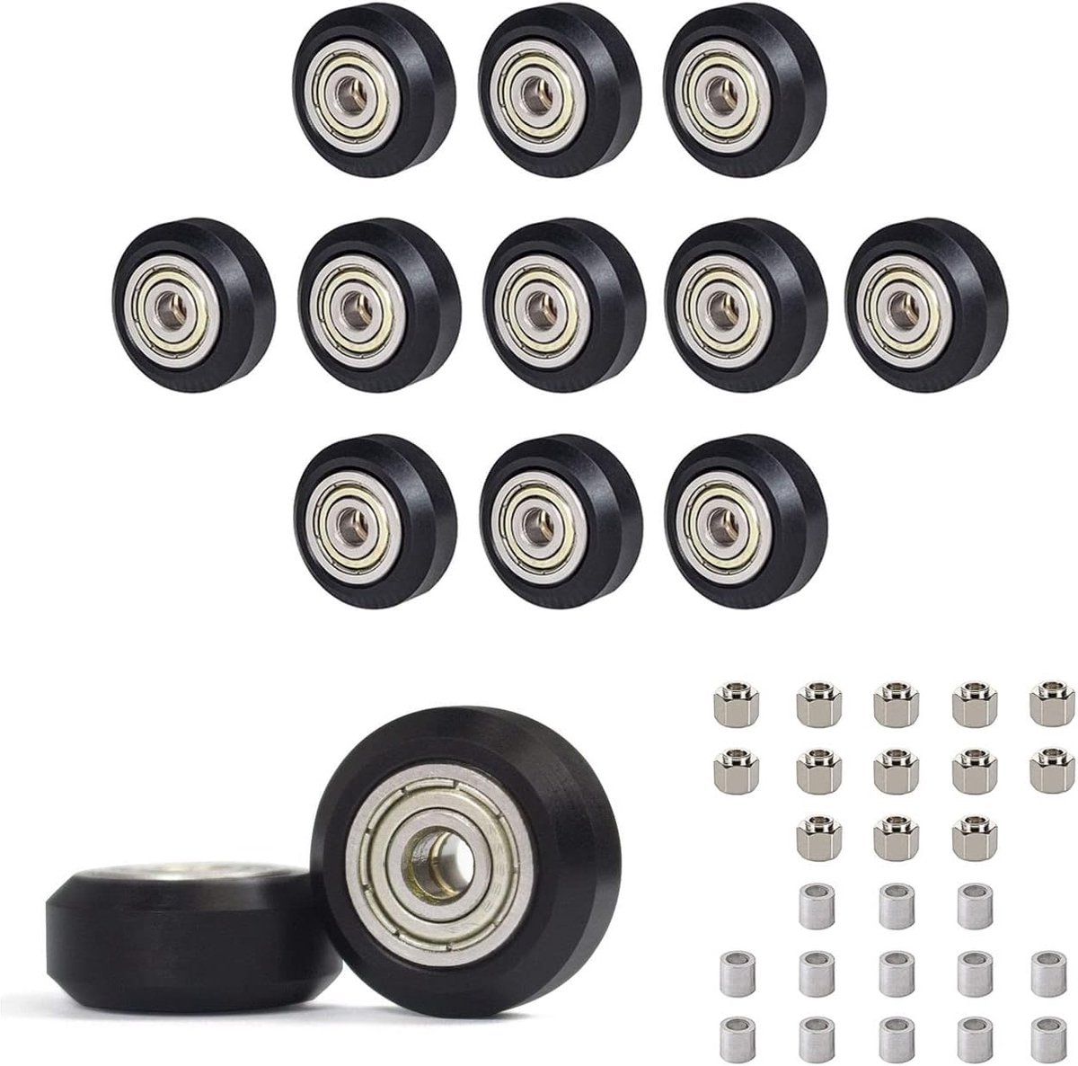 SnelShoppen - 3D-Drucker Rollers V-slot Laurollen POM Rad met Excentrische Zuil 6mm Aluminium Zuil voor Creality Ender 3 3D-Drucker Serie (13 Stuks)