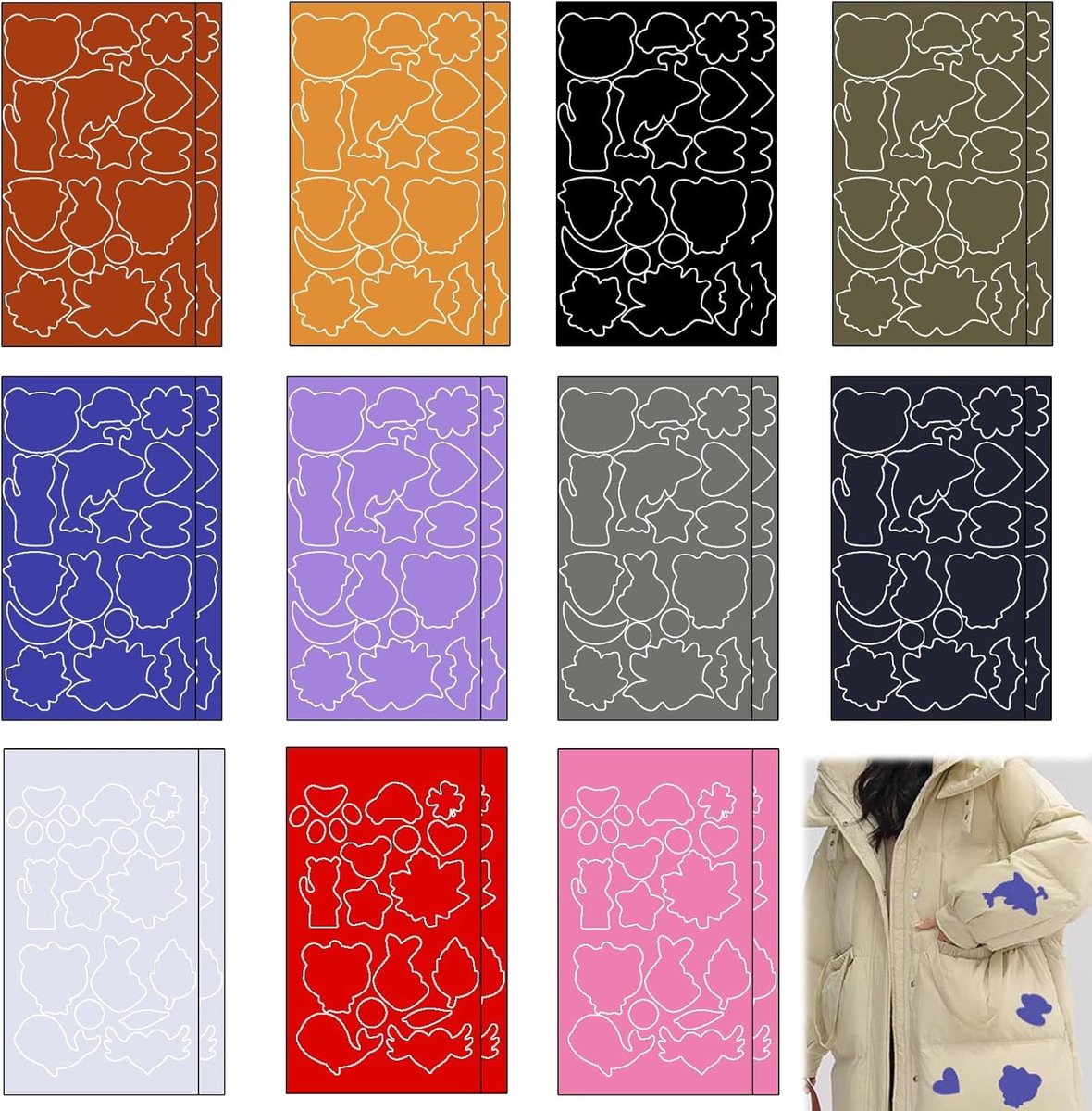 22-delige Waterdichte Herstel Patches voor Kleding, Leer en Jassen - Zelfklevende Reparatie Patches voor Sofas, Tenten en Slaapzakken