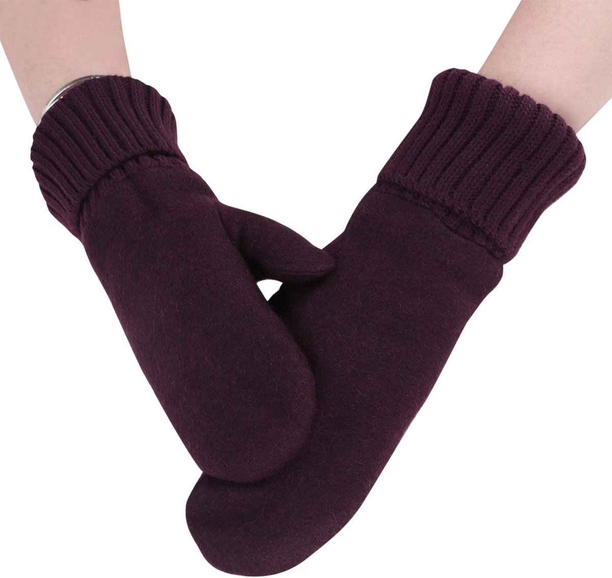 ITODA Mittens Winter Gloves, Wool Winter Gloves, Lined Wool Gloves, Warm Knitted Gloves, Windproof, Hand Warmers - ShopVlot