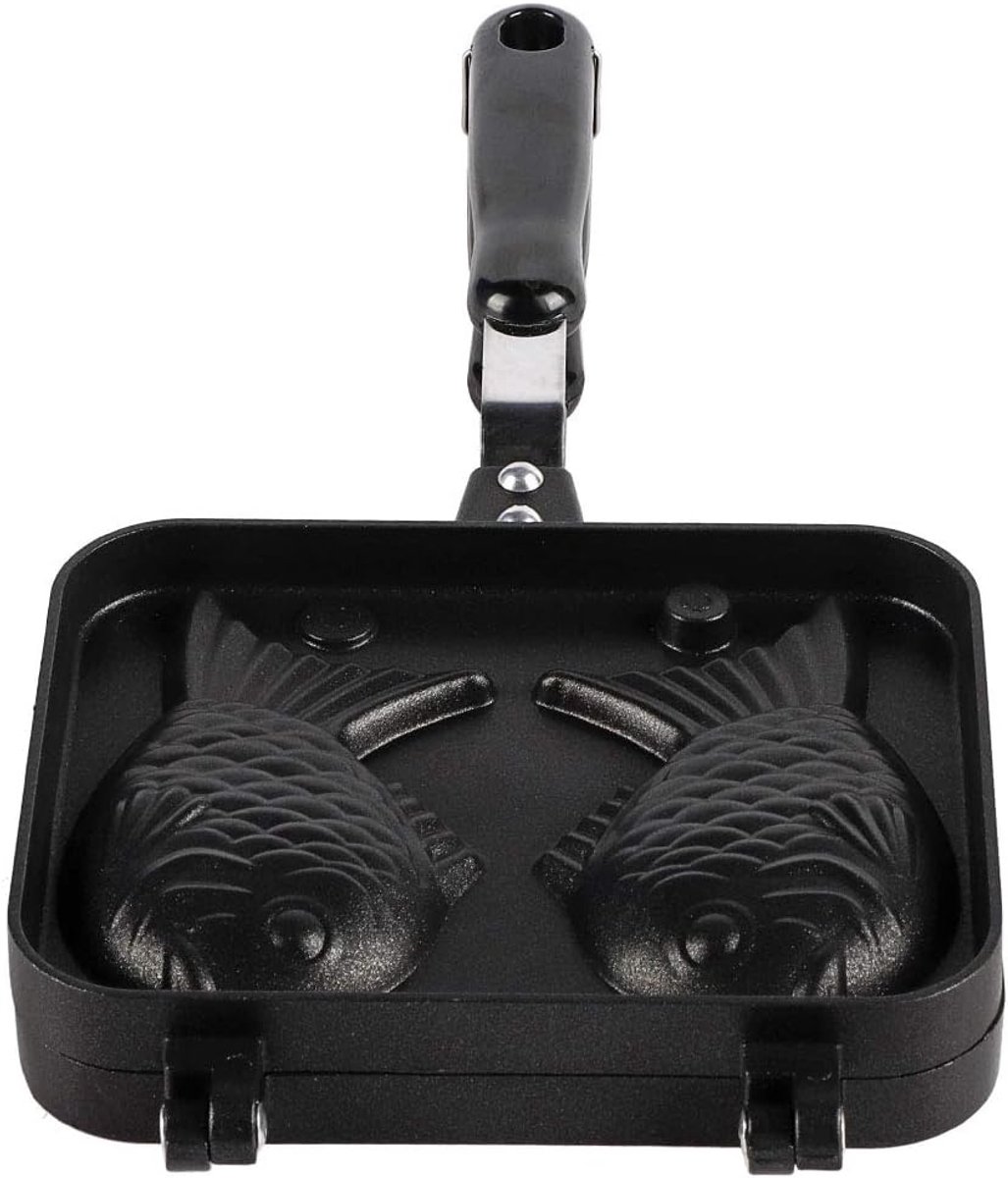 SnelShoppen - Wafel Cake Maker Pan Dubbele Laag Antikleef Coating met 2 Silikon Visvormen van Aluminium Legering voor Keuken, Feest, Kinderen