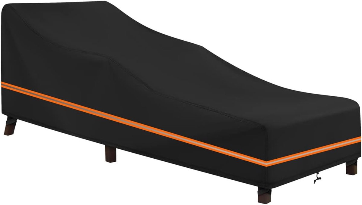 SnelShoppen - Outdoor Zonligbed Beschermhoes, Waterdicht, Windproof, UV Bescherming, 600D Oxford Stof, Tuinmeubilair, Zonligbed (200 x 75 x 40/70 cm)
