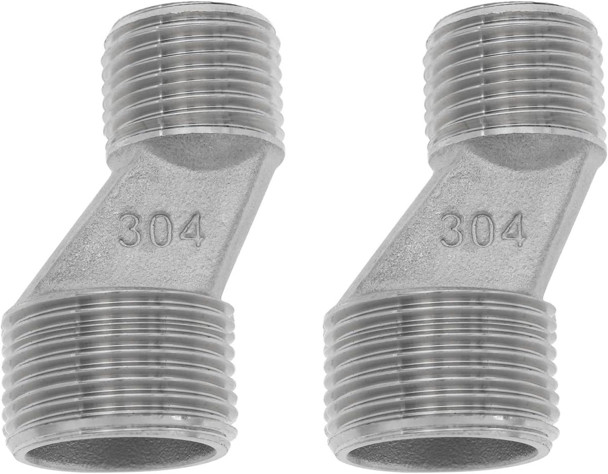 SnelShoppen - 2 Stuks S-Connector 1/2 Inch Mannelijk naar 3/4 Inch Mannelijk Draad Offset Adapter voor Badkamer Wand Clawfoot Badkuip Kraan Exposed Do
