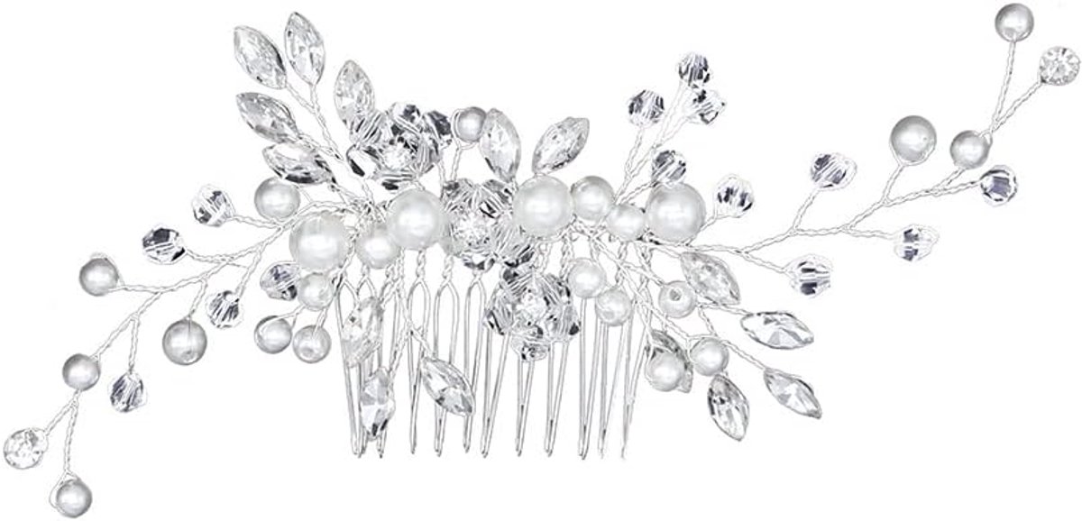 Haaraccessoire bruid - parel sieraden - elegante haarcom - perfect voor bruiloften - ShopVlot