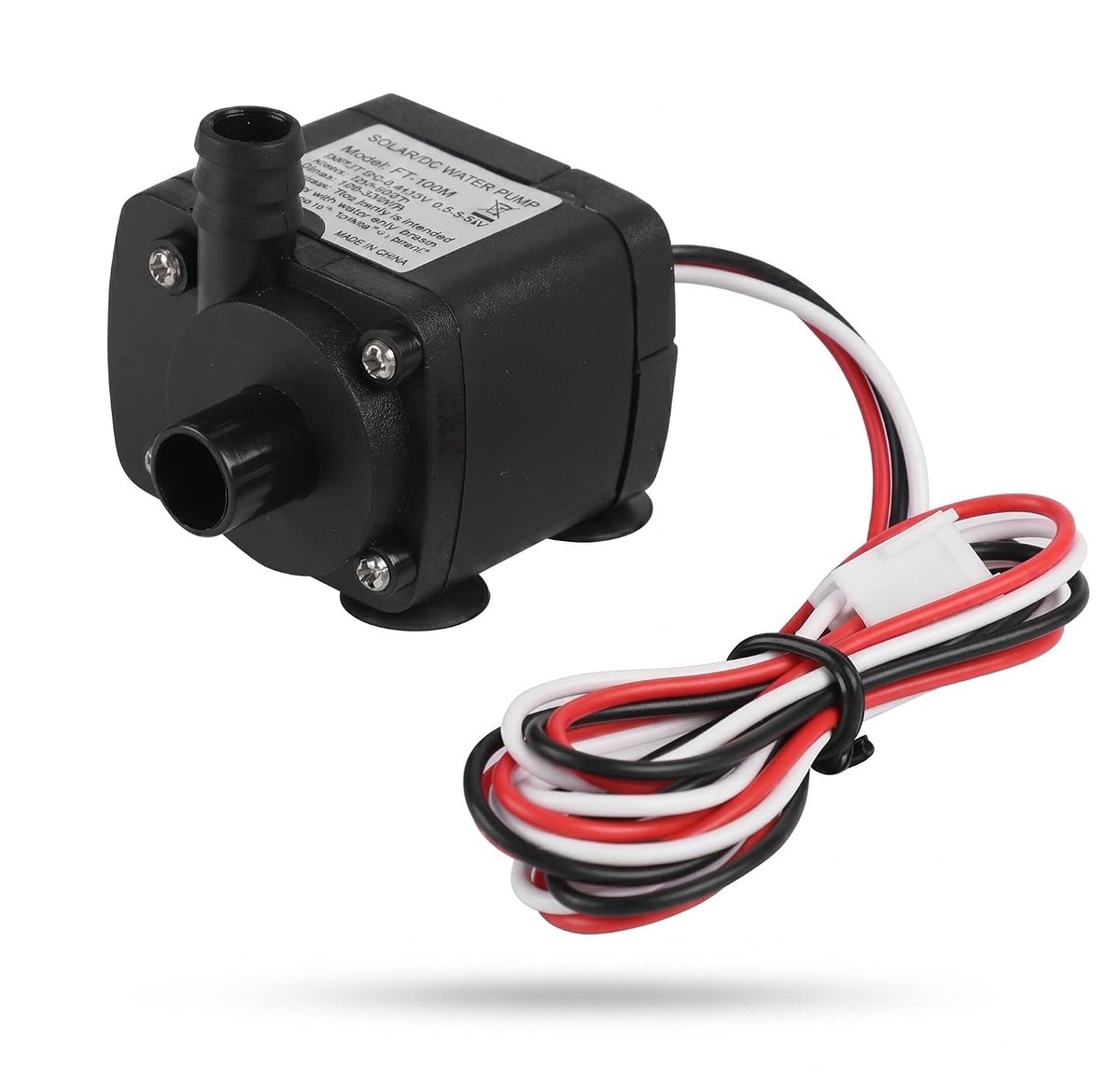 SnelShoppen - 12V DC waterpomp 300l/h doorstroming, 1800 toeren per minuut, snelle warmteafvoer, stille mini waterpomp voor desktop computer koelsyste