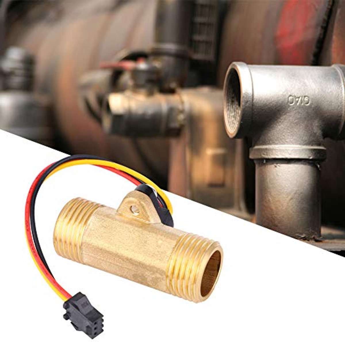 SnelShoppen - G1/2" Water Flow Hall Effect Sensor Schakelaar 52mm Mannelijk Schroefdraad Watermeter Teller 1-30L/min voor Tuin, Irrigatie, Waterdispen