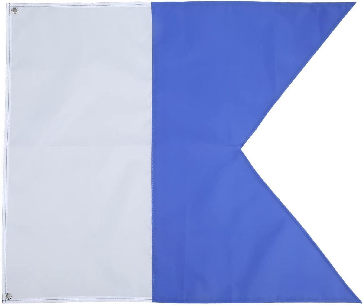 SnelShoppen - Duikvlag, Blauwwitte Float Polyester Duikvlag 70x60cm voor Snorkelen en Onderwateractiviteiten - Hoogwaardige en Draagbare Duikvlag