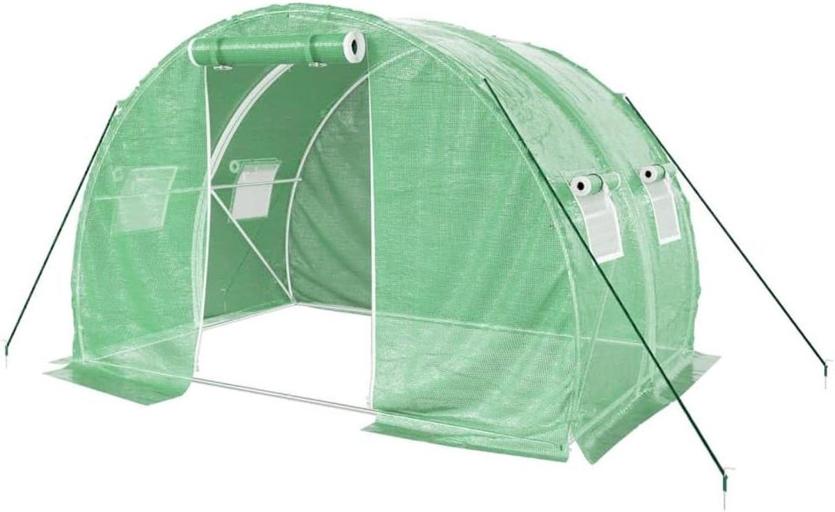 Tuinkas - Kas Broeikas - Planten Kweken - UV-bestendige PE-afdekking - 3 x 2 x 2 m - Groen