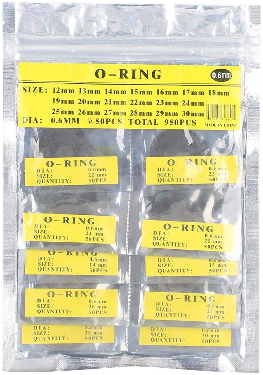 Waterdichte O-Ringen voor Horloges - Rubber Sealing Washers, Geschikt voor Diverse Horloge Modellen, 0.6mm Dikte