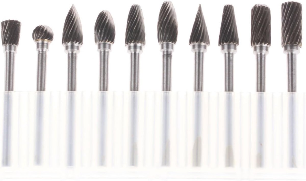 SnelShoppen - 10-delige Tungsten Carbide Freesset voor Metaalbewerking, Houtbewerking & Doe-Het-Zelf – 1/8-inch Schacht, Hoogwaardige CNC Router Bits