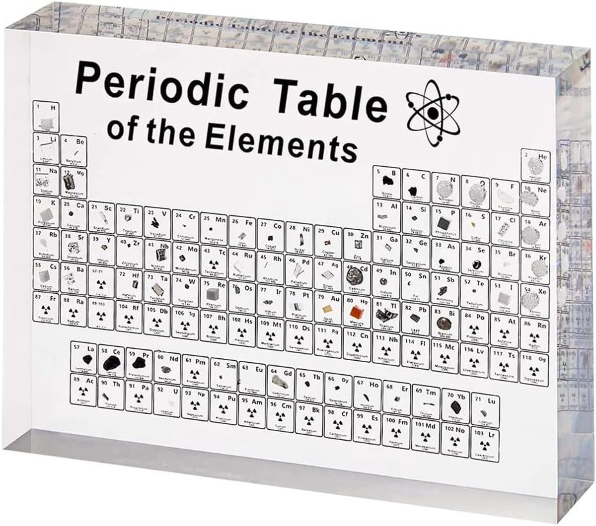 Periodic Table met Echte Elementen van Acrylaat, 83 Elementen, Educatief Cadeau voor Studenten en Leraren, Decoratie voor Chemielessen