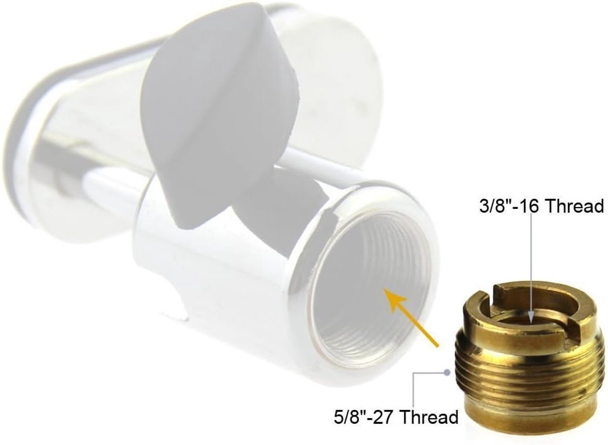 SnelShoppen - 5/8 inch naar 3/8 inch schroefadapter voor microfoonstatief - Messing, goud, 9.3 g - Voor audiovisuele toepassingen