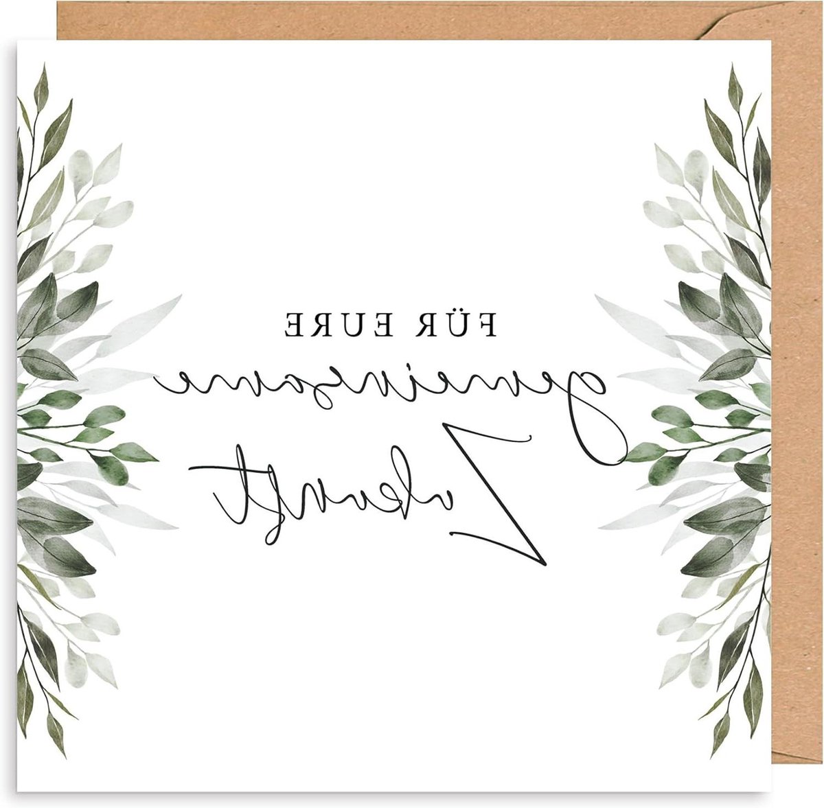 Trouwkaart Olijftak - Wenskaart Bruiloft - Geldgeschenk Verpakken - Symbolische Olijftak - 15 x 15 cm - Niet gespecificeerd