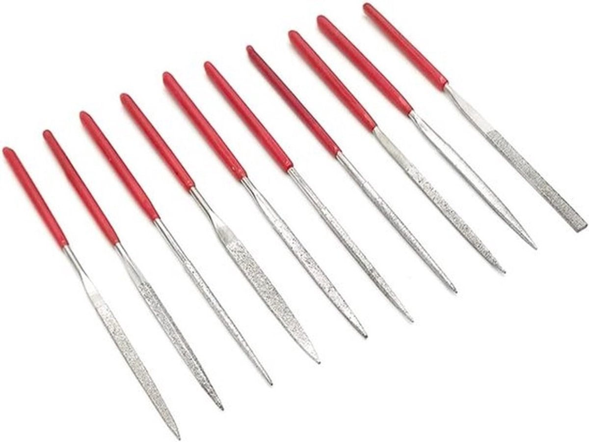 Mini Diamant Vijlenset van 10 Stuks voor DIY Projecten, Houtbewerking en Sieraden - 4 Inch, Perfect voor Precisiewerk en Schuren