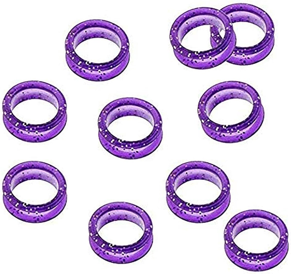 Schaar Vingerringen - Kappersringen Schaar Accessoires - Precisie Knippen - Verbeterde Comfortgrip - 10 stuks - Helder Violet
