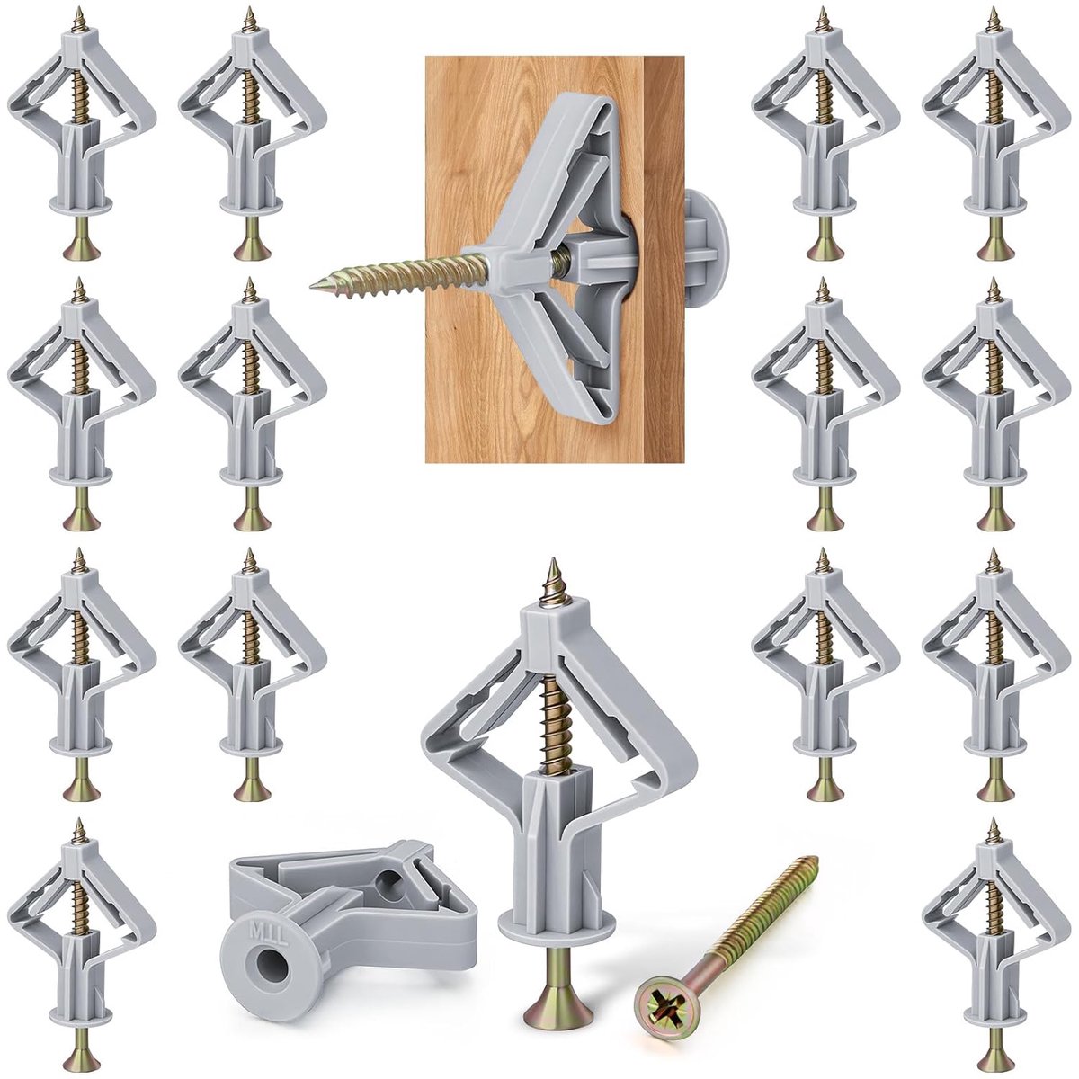 SnelShoppen - Plafondankers, Gipsplaatankers, Metaalankers, Schroeven Set voor Gipsplaat (Kunststof, 100 Stuks)