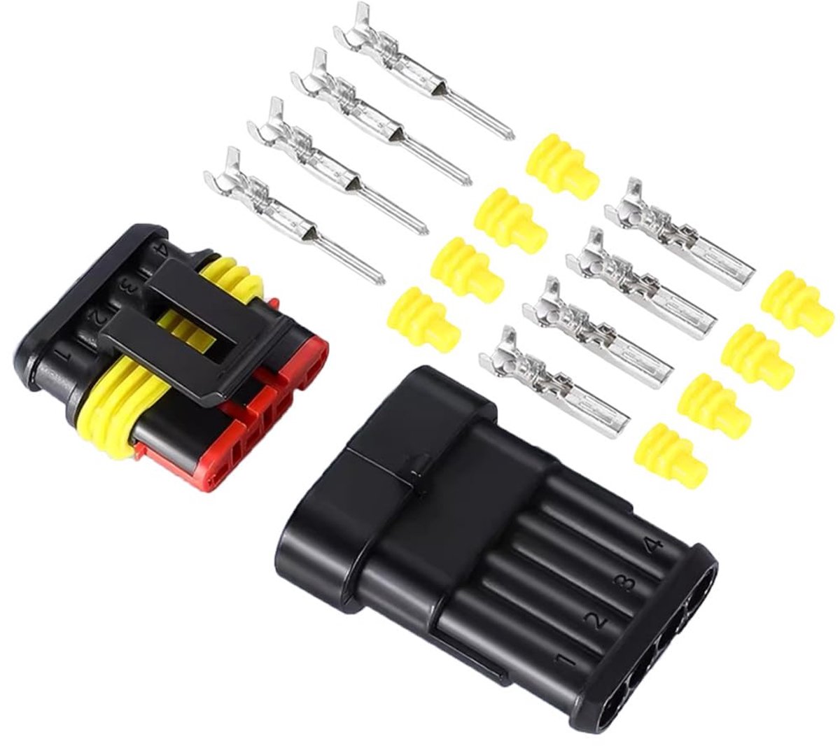 4-pins auto waterdichte elektrische kabelconnectoren set - IP65 waterdicht - eenvoudig te verwijderen - ShopVlot
