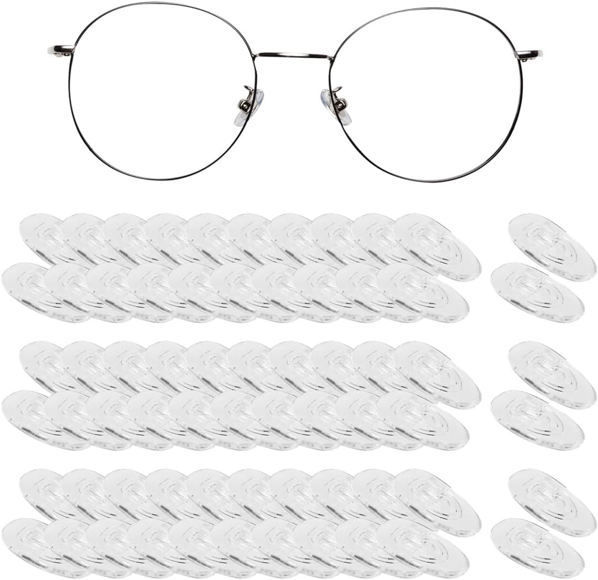 SnelShoppen - 30 Pairs Neuskussentjes Antislip Zacht Transparant Silicones voor Brillen, Neuskussentjes Accessoires, Comfortabel, Vervangbaar
