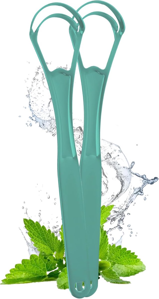 SnelShoppen - Double Scraper, Metaal Tongreiniger, Tongschraper voor Mondhygiëne, Geschikt voor Reizen, 2 Stuks, Groen