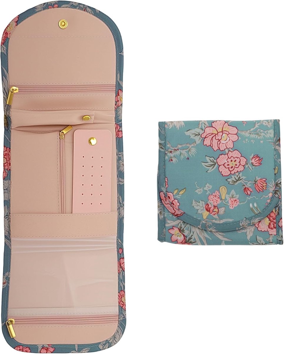 SnelShoppen - Sieraden Organizer voor op Reis - Sieradenopslag voor Ringen, Oorbellen, Kettingen, Horloges, Meerdere Kleuren, Compact en Handig