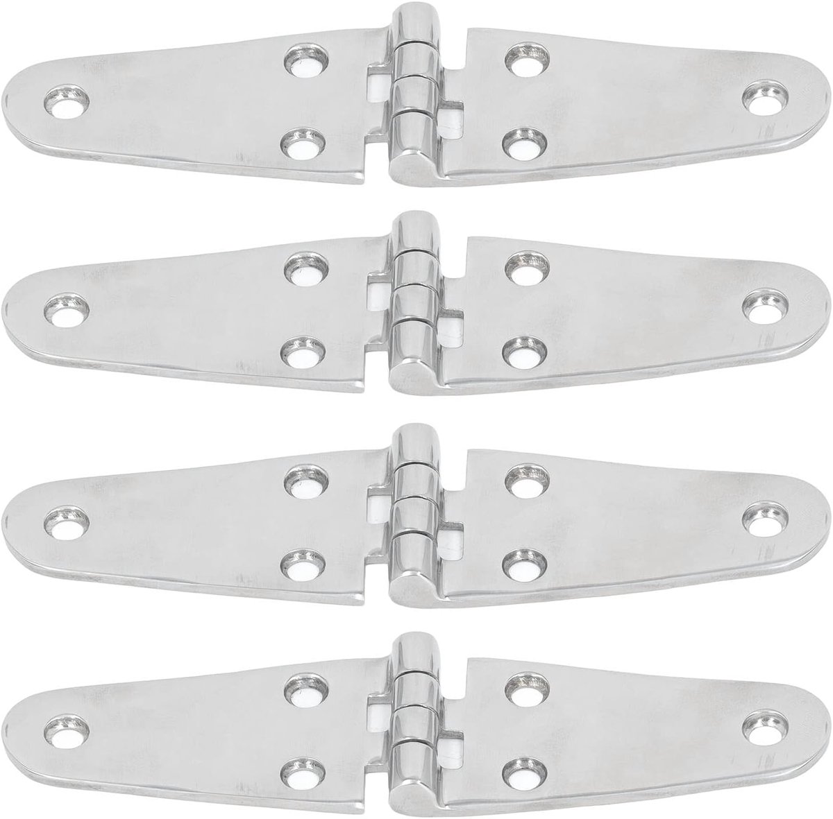 SnelShoppen - 4Pcs 316 RVS Marine Grade 6 Gaten Deurscharnier Ingebouwd, Bootluik Zware Kwaliteit Kast Scharnier voor Yachten en Thuisgebruik