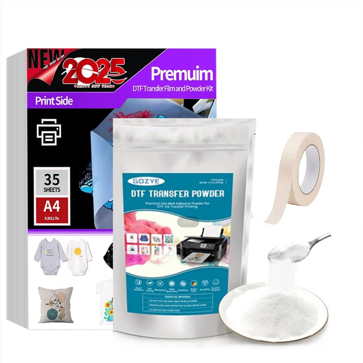DTF Paper Set A4 - 35 vellen premium dubbelzijdig mat - 300 g DTF voor textiel - ShopVlot