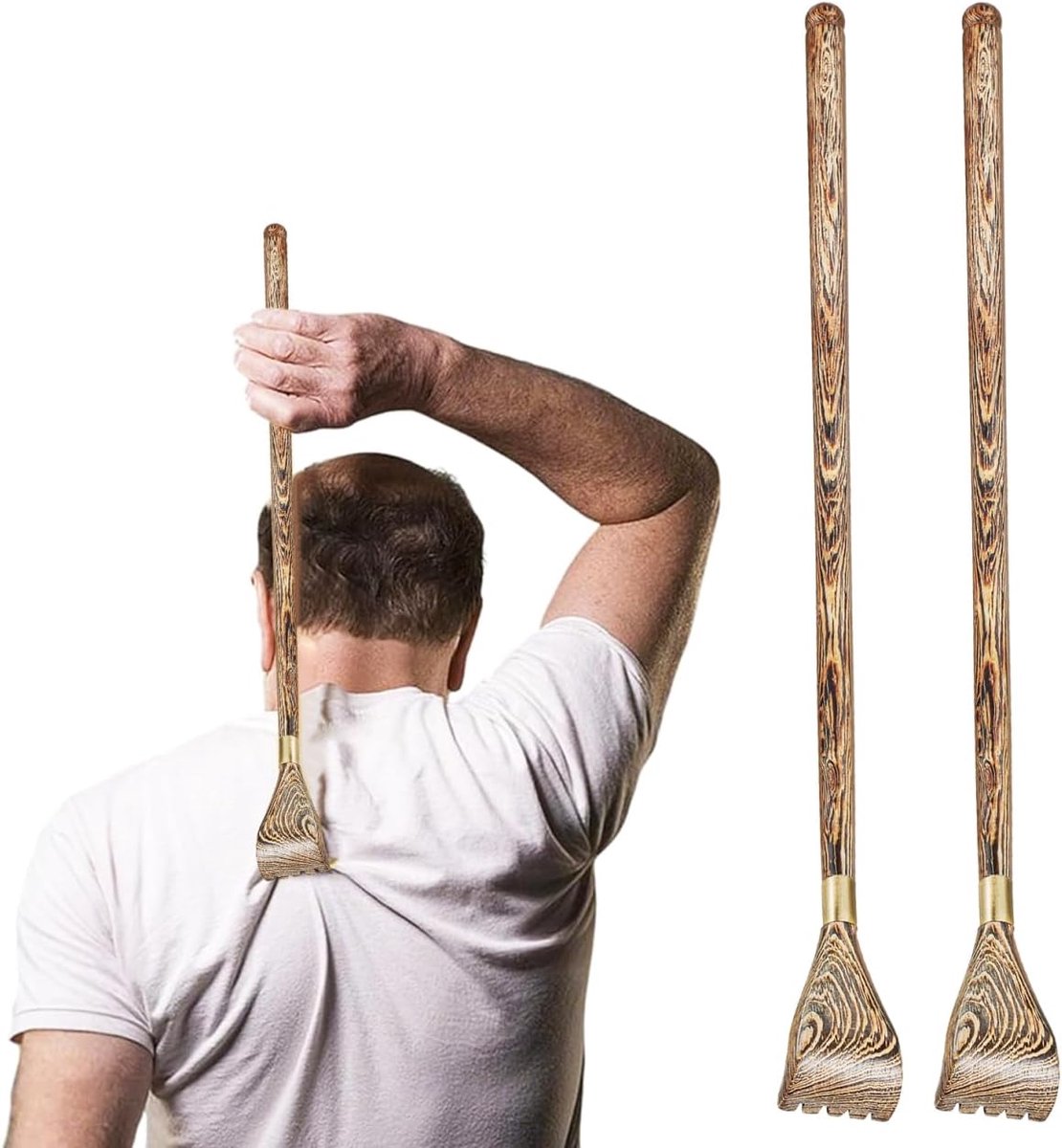 SnelShoppen - Set van 2 Houten Rugkrabbers, Praktische Rugmassage Krabber van Hoogwaardige Hout voor Thuis, Kantoor en Reizen, Verlichting van Jeuk en