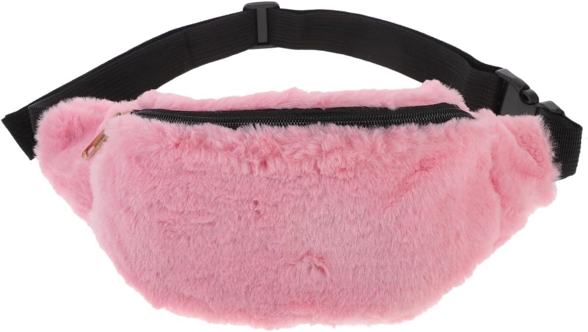 SnelShoppen - Dames Fluffy Herfst Winter Schoudertas, Kleurrijke Pluche Heuptas, Lichtgewicht en Draagbaar, Veelzijdige Schouder- en Borstas, Reis Tas