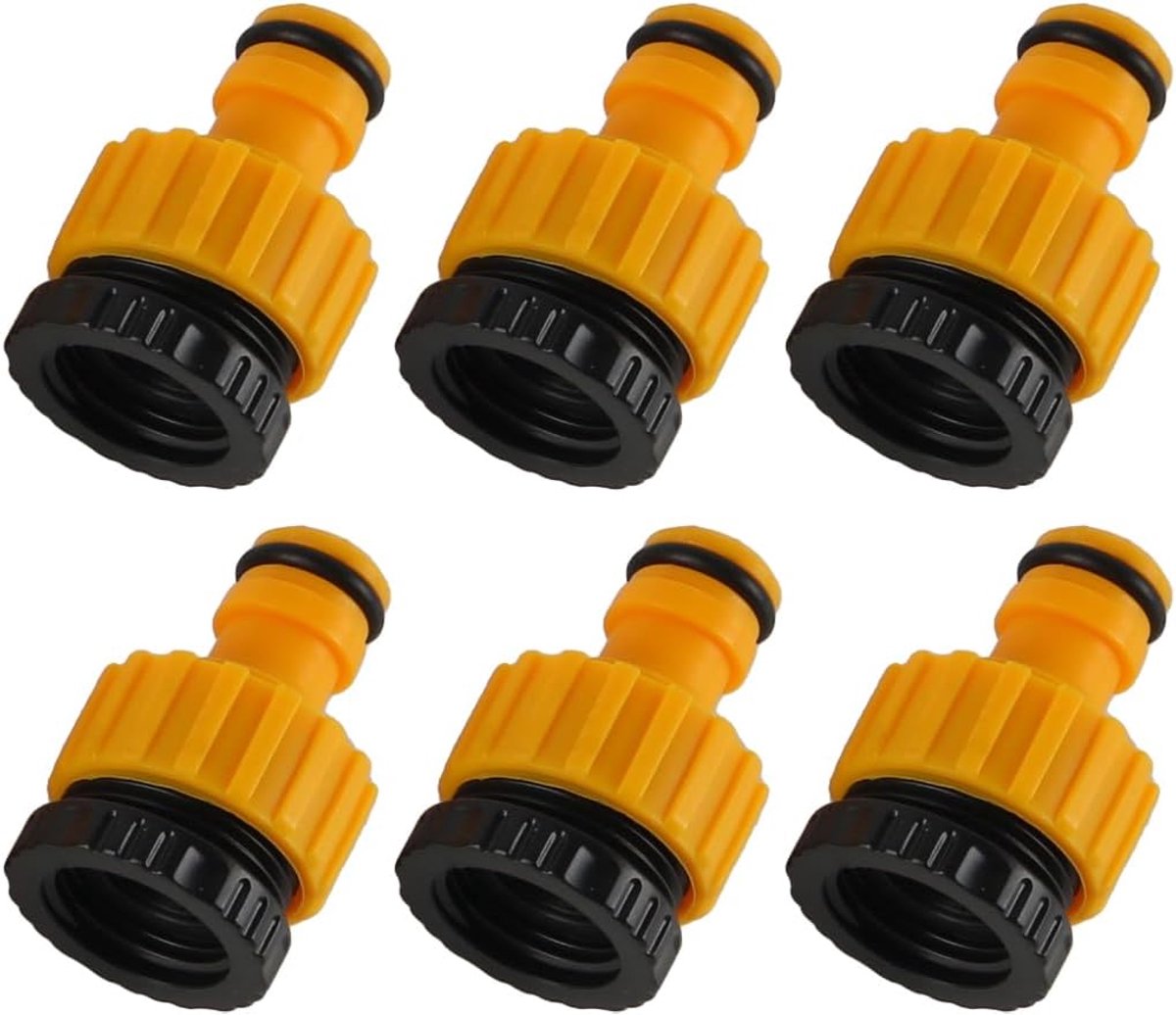 SnelShoppen - 2-in-1 Tuinslang Kraan Aansluiting - 3/4" & 1/2" Plastic Kraan Adapter 6 Stuks Draadloze Snelaansluitingen voor Buitenslangen, Tuin, Irr