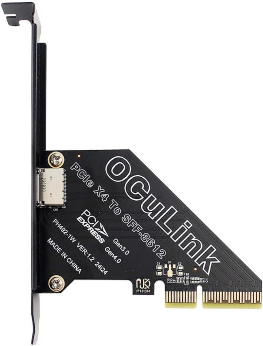 PCIe 4.0 X4 Adapter - Oculink naar PCI Express - SFF-8611/8612 connector - Geschikt voor SSD en eGPU - ShopVlot