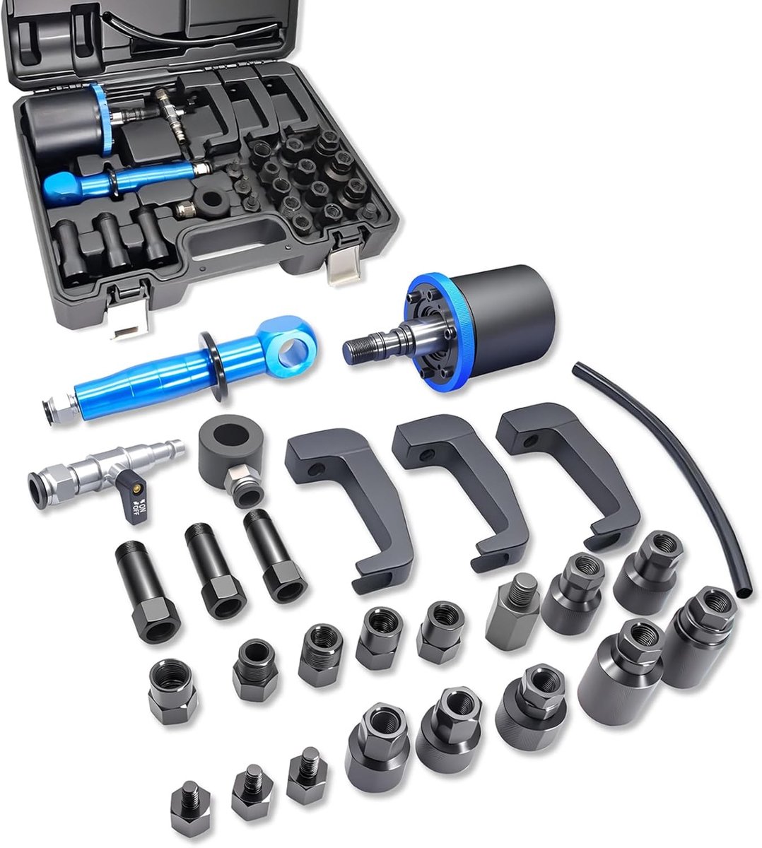 27-Piece Handheld Pneumatic Injection Nozzle Puller, Pneumatic Injector Tools, Nozzle Removal Tool with 19 Adapters - ShopVlot