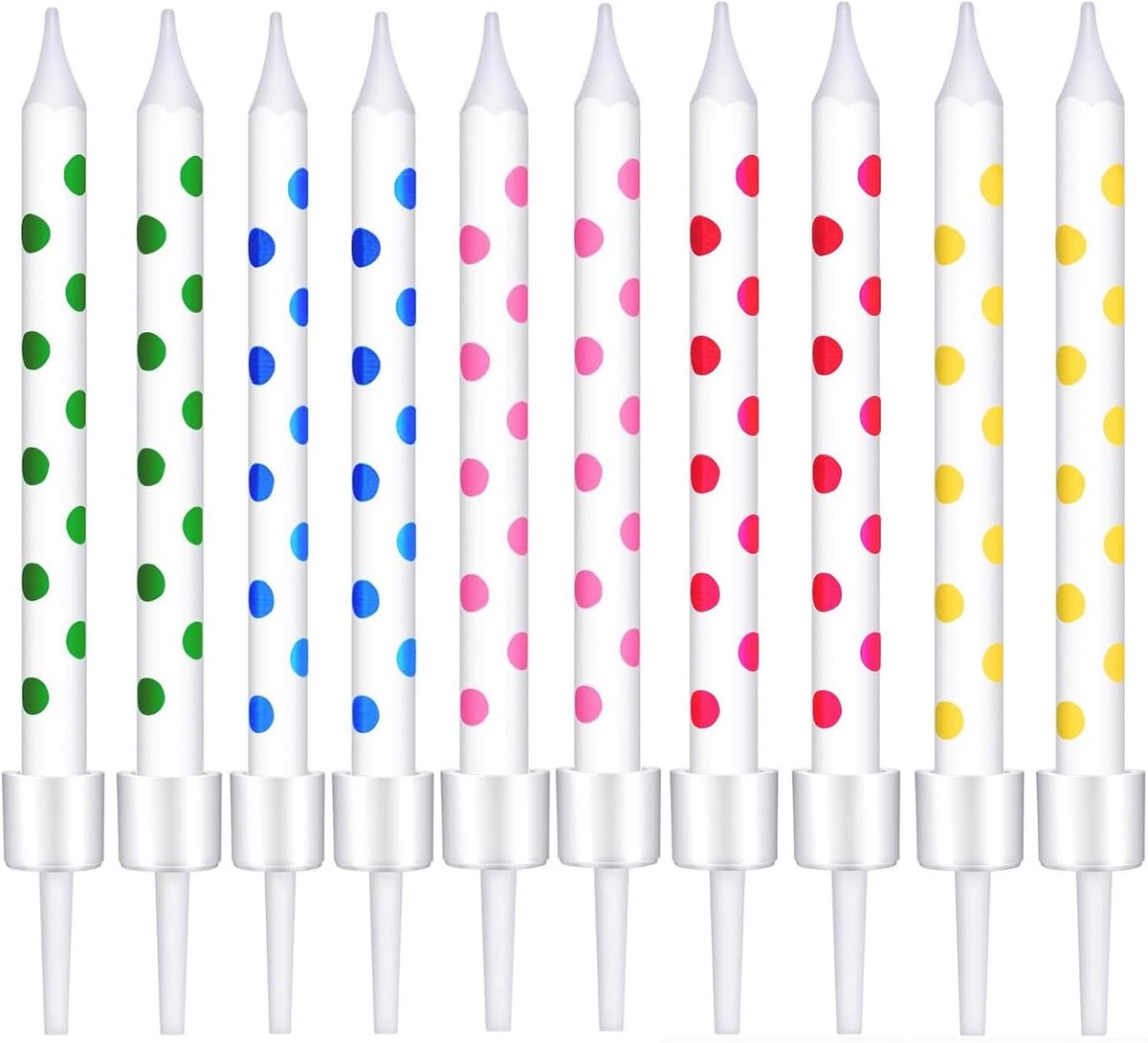 50 Pieces Birthday Candles, Thin Long Colourful Rainbow Candles, Cake Candles, Birthday Candles, Cupcake Candles for - ShopVlot