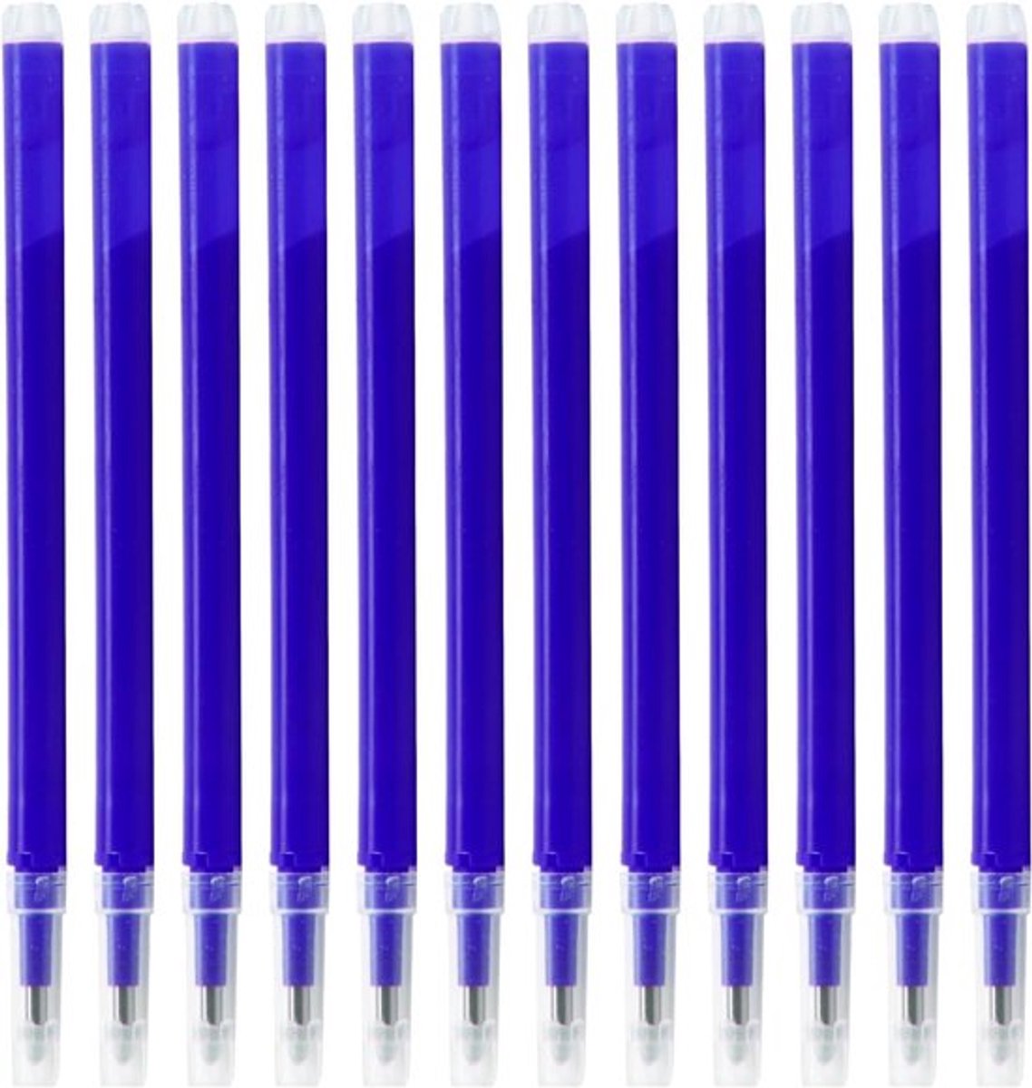 Herbruikbare navullingen voor vulpen, 12 stuks, 0.7 mm, hoogwaardige inkt, lang schrijfplezier, hittegevoelig, blauw