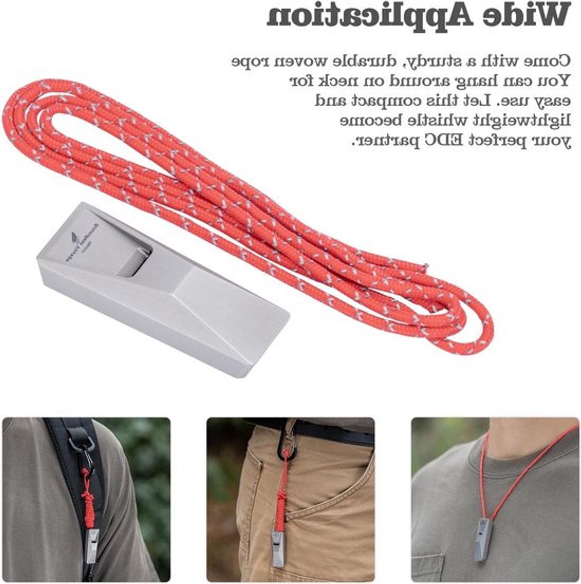 120dB Titanium Fluit voor Noodsituaties | Overlevingsuitrusting met Lanyard | Ideaal voor Kamperen, Wandelen en Sporttraining